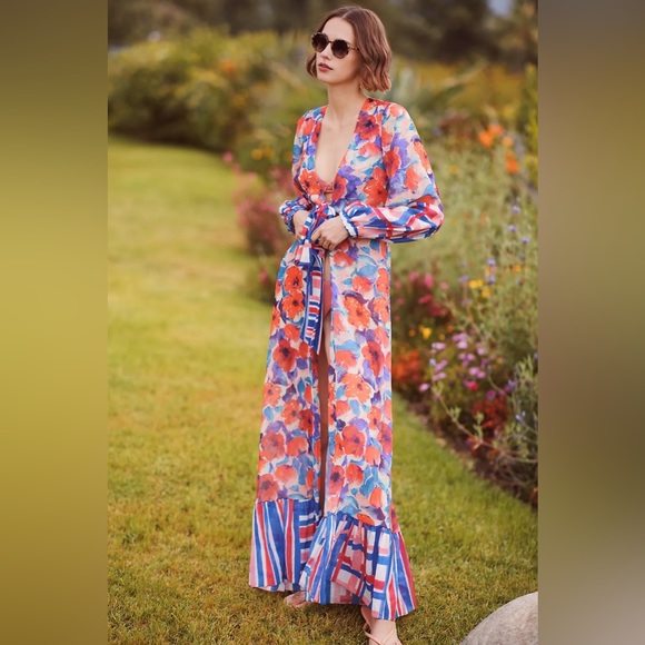 Anthropologie PatBO Violet Tie-Front Cover-Up Dress - Picture 2 of 8